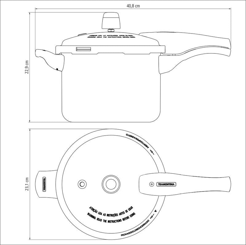 Panela de Pressão Tramontina Vancouver 20cm 4,5L: Cozinha Prática e Saudável com Revestimento Antiaderente Vermelho!