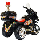 Mini Moto Elétrica Infantil Preta para Criança Modelo Polícia
