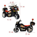 Mini Moto Elétrica Infantil Preta para Criança Modelo Polícia