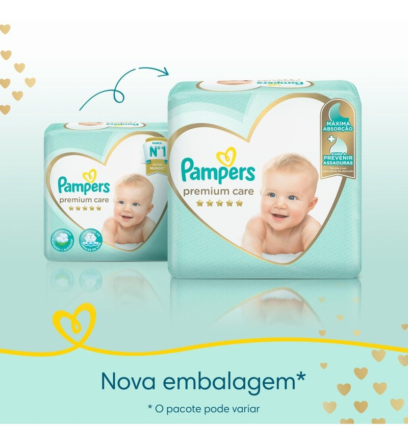 Conforto e Proteção Incomparáveis: Fraldas Pampers Premium Care Xxg - 56 Unidades para o Bem-Estar do Seu Bebê!