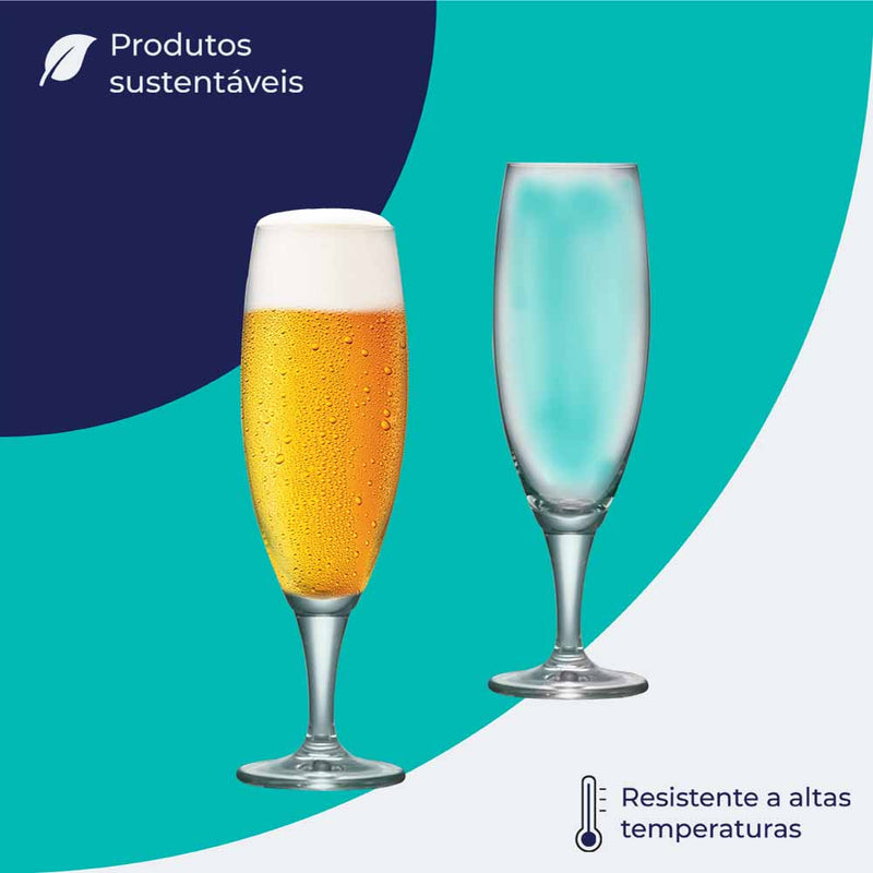 Conjunto Exclusivo de Taças de Cristal Montana - Perfeitas para Cerveja, 315ml - 6 Peças de Elegância e Sofisticação!