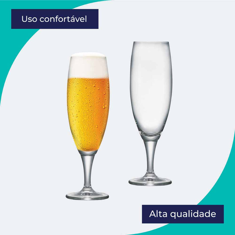 Conjunto Exclusivo de Taças de Cristal Montana - Perfeitas para Cerveja, 315ml - 6 Peças de Elegância e Sofisticação!