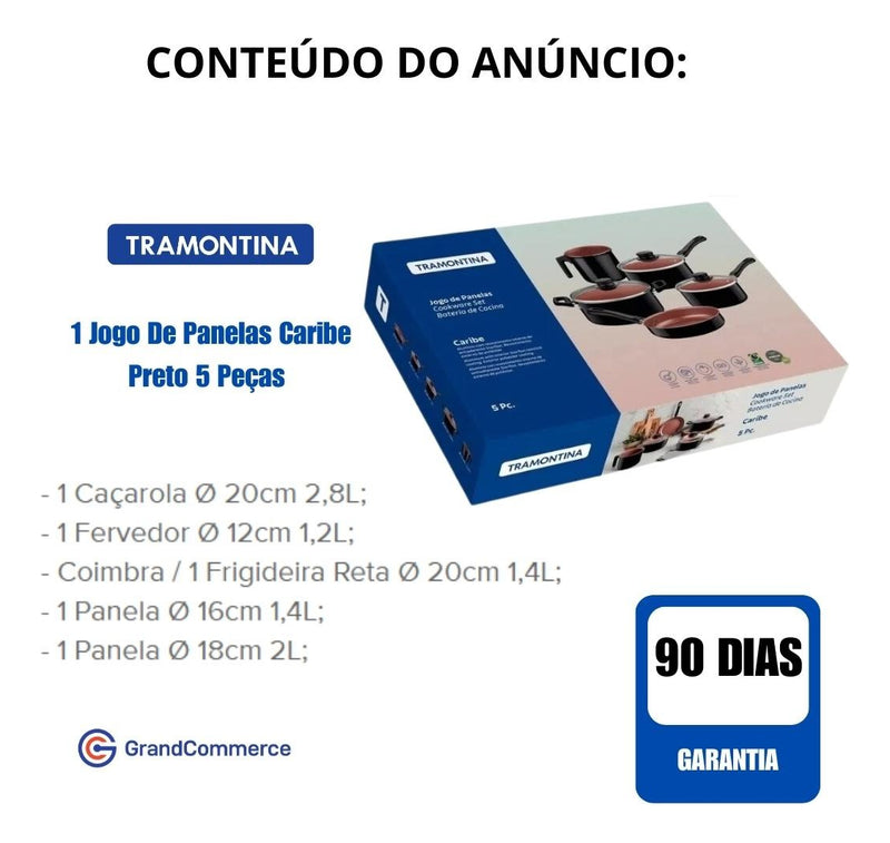 Conjunto Exclusivo de Panelas Tramontina 5 Peças: Antiaderrente Starflon Max - Cozinha Prática e Elegante!