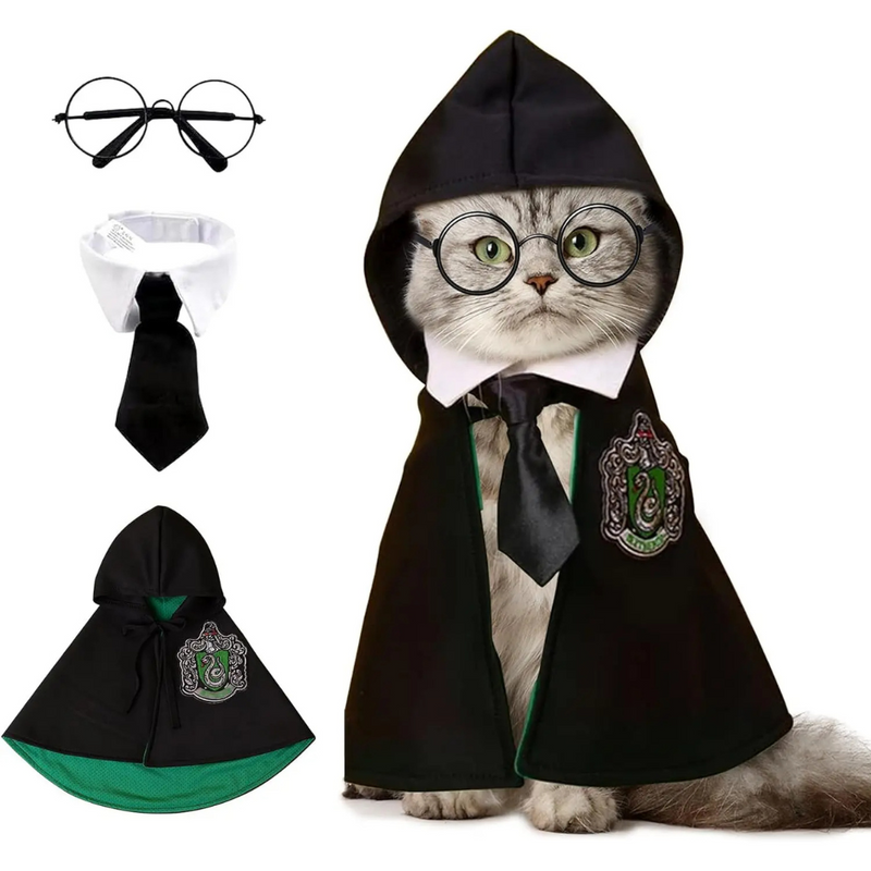 Capa de Halloween Harry Potter para Animais de Estimação: Estilo e Magia para Seu Cão ou Gato