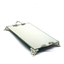 Bandeja Decorativa Espelhada Retangular Luxo Prateada Lavabo Banheiro