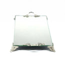 Bandeja Decorativa Espelhada Retangular Luxo Prateada Lavabo Banheiro