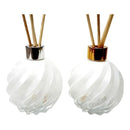 Kit Sabonete e Difusor Decoração Luxo Modelo Vidro Espiral Branco Degrade 250ml