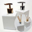 Kit Sabonete e Difusor Decoração Luxo Modelo Cubo Branco 250ml