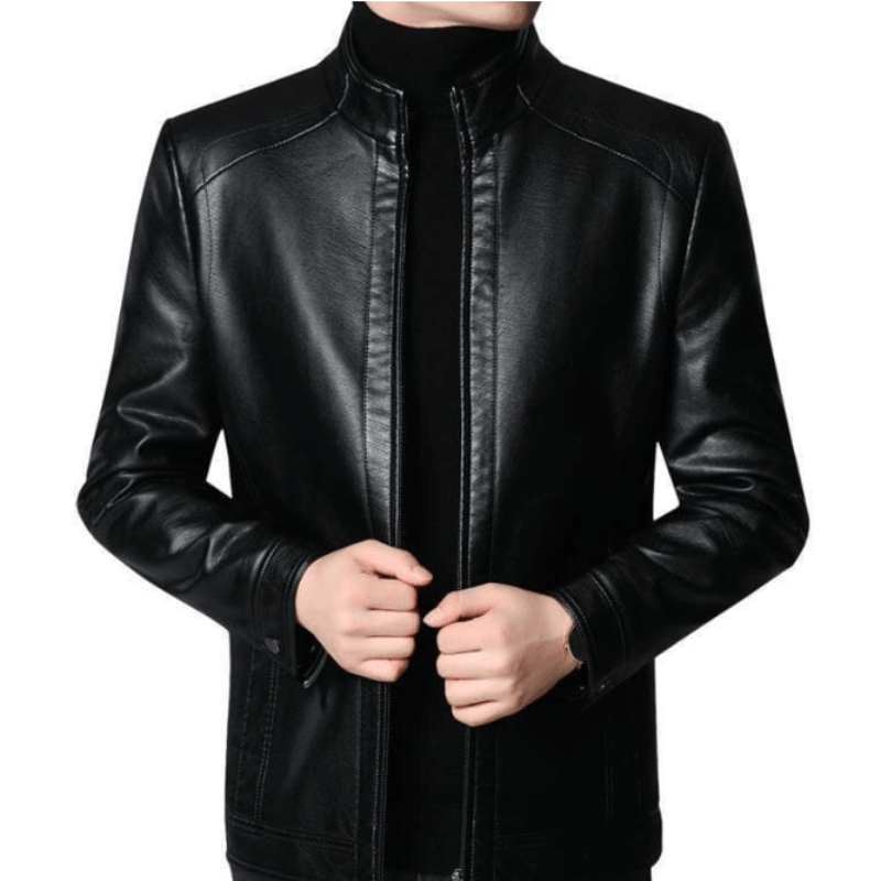 Jaqueta Masculina de Couro Genuíno - Estilo e Conforto Valentino Dourado