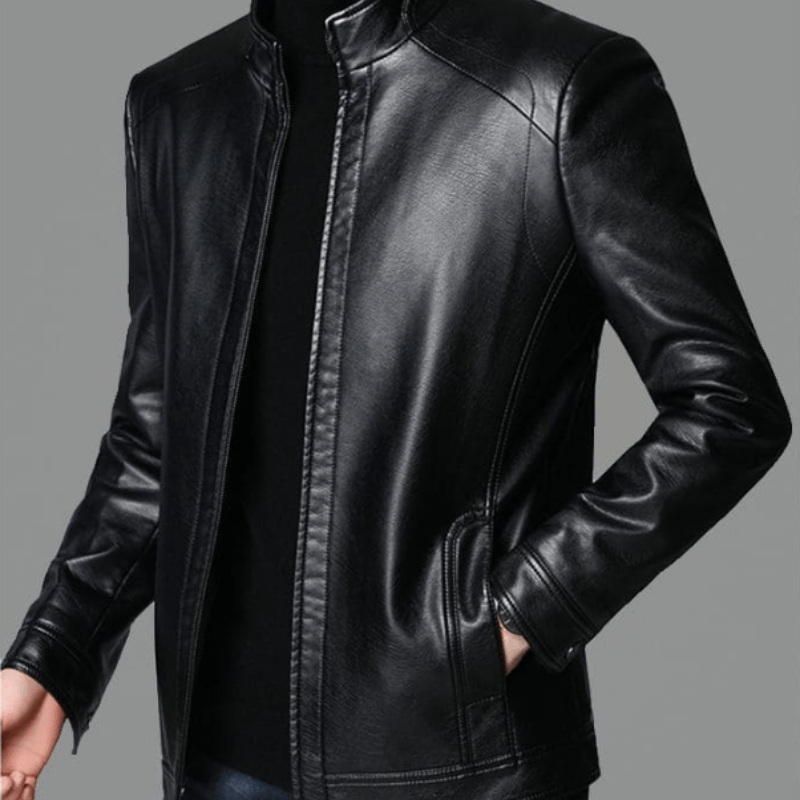 Jaqueta Masculina de Couro Genuíno - Estilo e Conforto Valentino Dourado