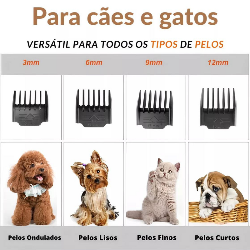 Máquina de Tosa Recarregável para Cães e Gatos – Praticidade e Conforto para o Seu Pet