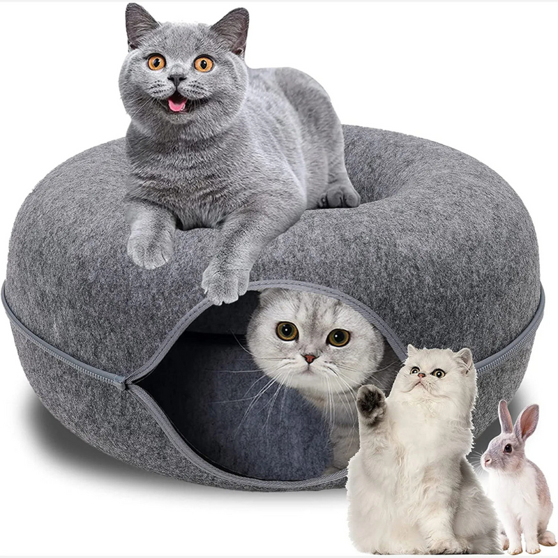 Cama de Feltro Rosquinha: Conforto e Aventura Para Gatos