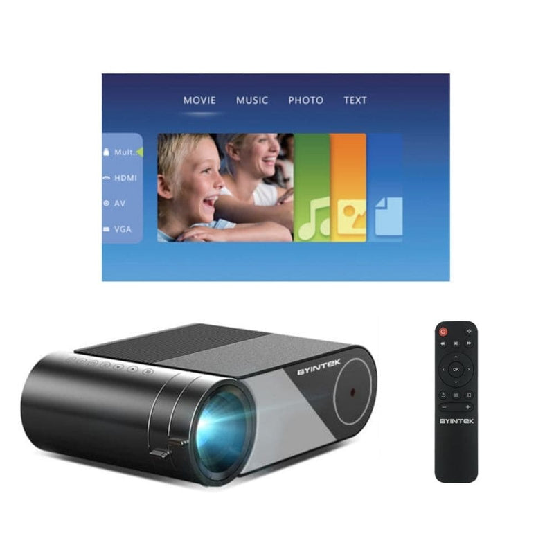 Projetor LED Portátil Cinema BYINTEK K9 Mini 3D 4K Multi-Telas Iphone Android