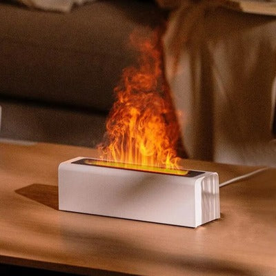 Umidificador Aromático com Luz de Chama RGB para Conforto e Relaxamento