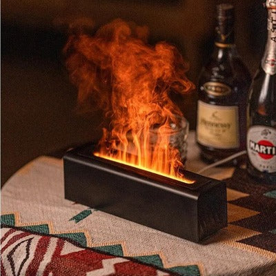 Umidificador Aromático com Luz de Chama RGB para Conforto e Relaxamento