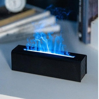 Umidificador Aromático com Luz de Chama RGB para Conforto e Relaxamento