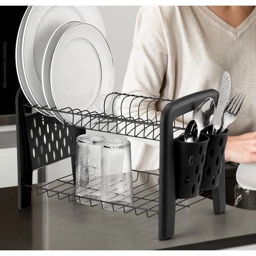 Escorredor Duplo Desmontável: Organize Seus Utensílios com Praticidade