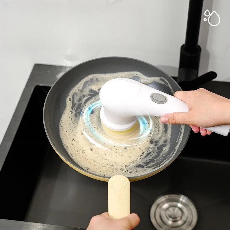 Escova Elétrica Recarregável 5 em 1 para uma Limpeza Prática e Eficiente