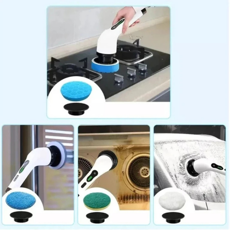 Escova Elétrica 3 em 1 Recarregável para Limpeza Prática e Eficiente