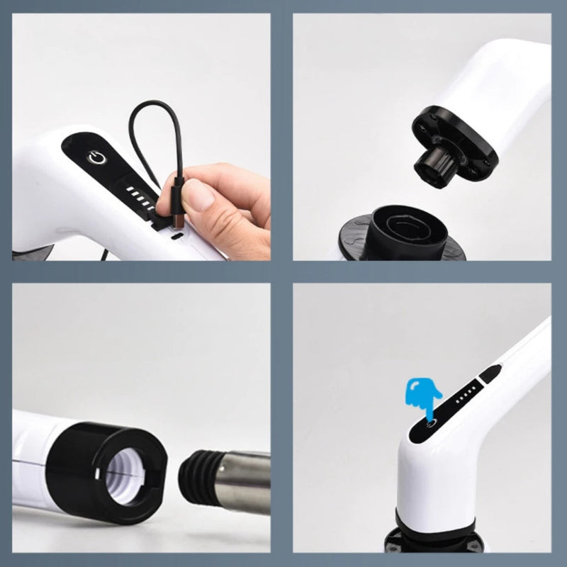 Esfregão Recarregável 3 em 1 com Limpeza Giratória: Praticidade e Conforto para o Seu Dia a Dia