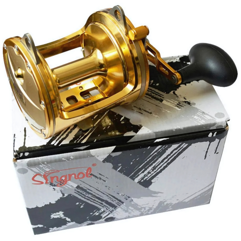 Carretilha de Pesca Marítima ACT351 - Força de Drag 20kg e Recolhimento ágil 4.1:1 para Capturas Incríveis à Mão Direita