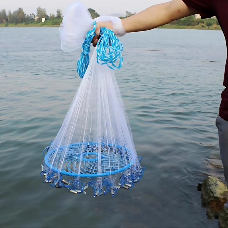 Tarrafa de Pesca Lawaia Monofilamento com Anel Prático em Alumínio ou Plástico
