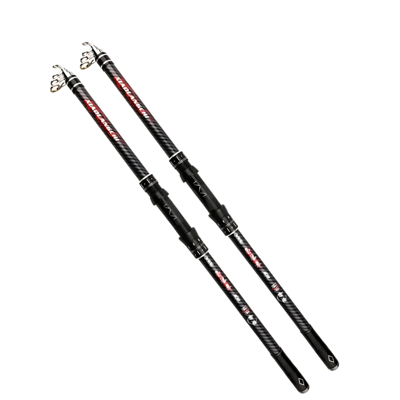Vara de Pesca Telescópica em Fibra de Carbono: Leve e Resistente, de 2.1m a 4.5m, Suporta Até 20kg