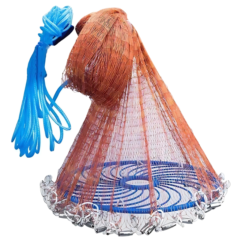 Rede de Pesca Lawaia com Anel Azul e Linha Trançada - Aumente Suas Capturas com Estilo e Confiabilidade