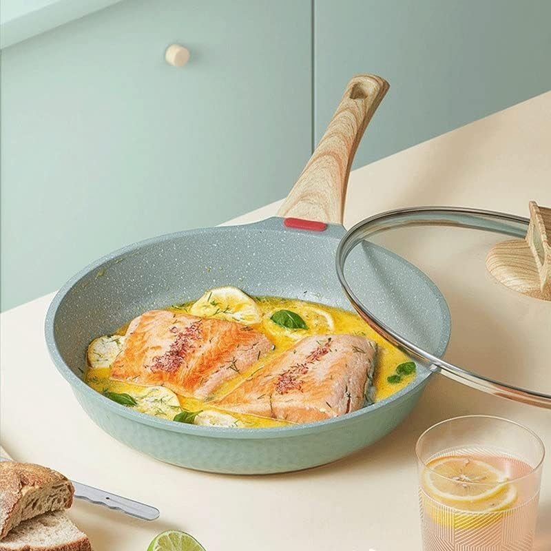 Frigideira de Cerâmica Antiaderente com Tampa para Cozinhar com Praticidade