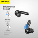 Fone de Ouvido AWEI TWS 5.0 Bluetooth Mic Earbuds Touch Super Bass