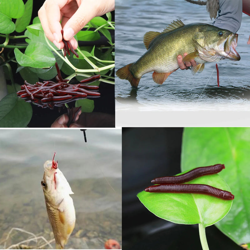 Iscas de Pesca Sougayilang: Minhocas Realistas para Resultados Impressionantes – 50 a 200 Unidades