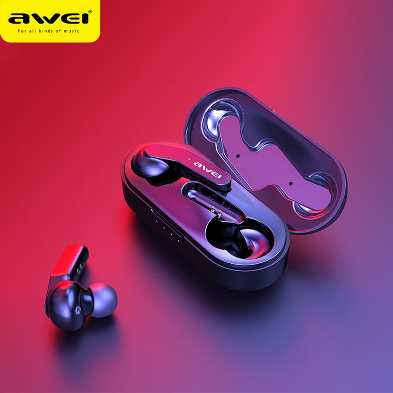 Fone de Ouvido AWEI TWS 5.0 Bluetooth Mic Earbuds Touch Super Bass