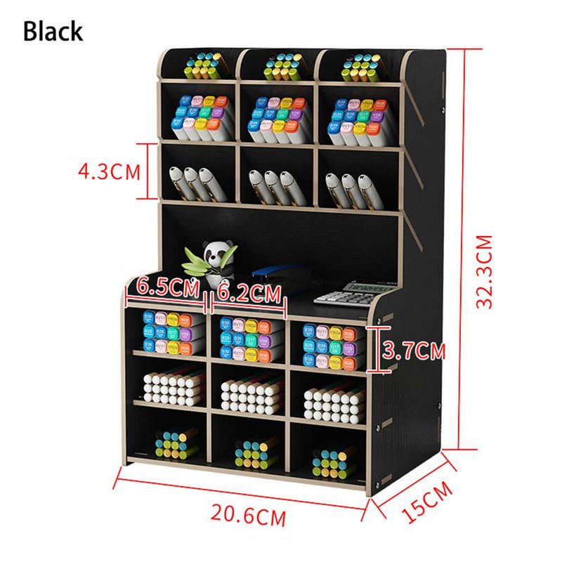 Organizador de Mesa Escritório Madeira Multifuncional