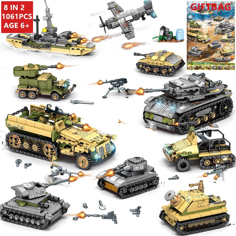 Blocos De Montar +1000 Peças Infantil Brinquedo Estilo Lego High-Tech Military