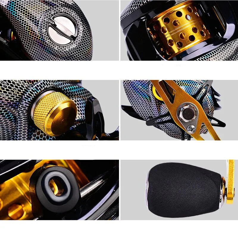 Carretilha Kingpesque com Drag de 10KG e Recolhimento Rápido 7.2:1 + Óculos Polarizado Kingpesque Grátis para Uma Experiência de Pesca Inigualável