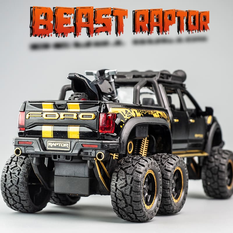 Carrinho de Brinquedo Miniatura Caminhonete Pick-Up F150 Beast Raptor Off-Road