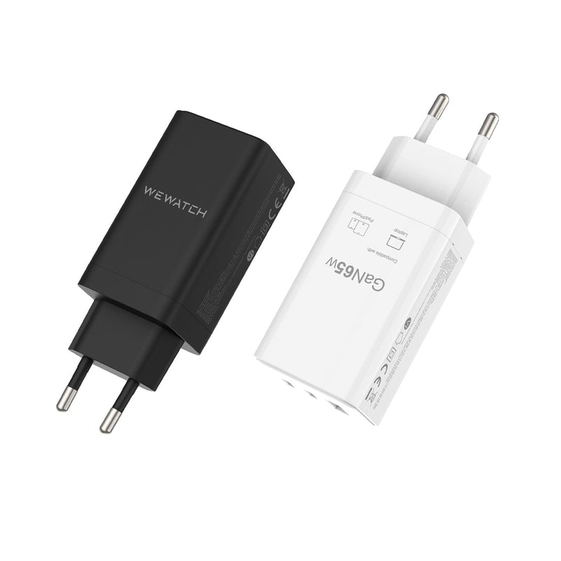 Carregador Portátil Wewatch 65W Pequeno Bivolt GaN Turbo