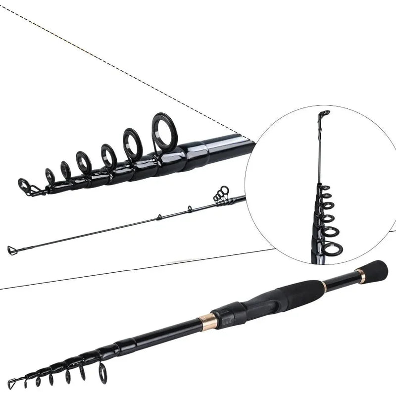 Vara de Pesca Telescópica Sougayilang: Conquiste a Liberdade de Pescar com Praticidade (1.8m-2.4m)
