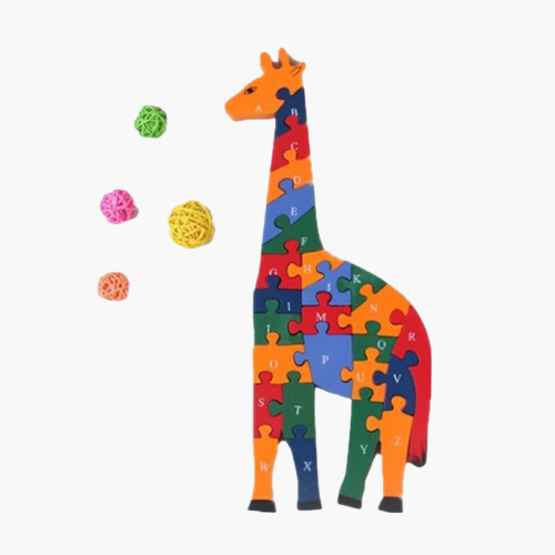 Quebra-Cabeça Girafa Gigante 40cm: Aprendizado Divertido com o Alfabeto