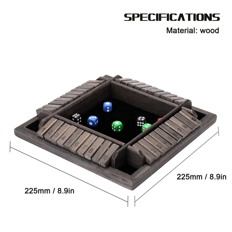Jogo Educativo de Matemática Tabuleiro de Madeira 4 Lados