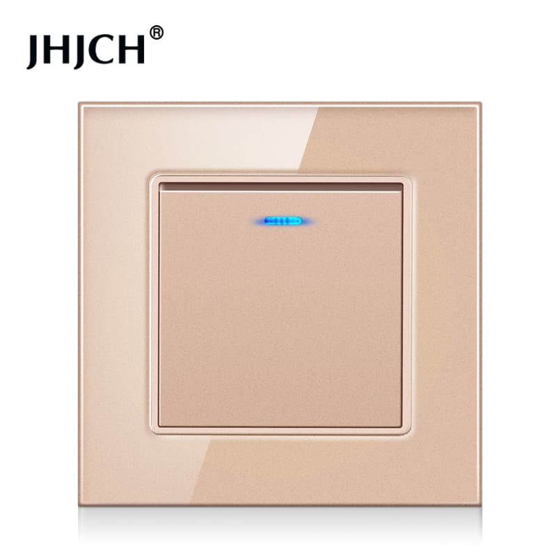 Tomada de Parede Luxo Cristal com Interruptor e Indicador LED One Touch