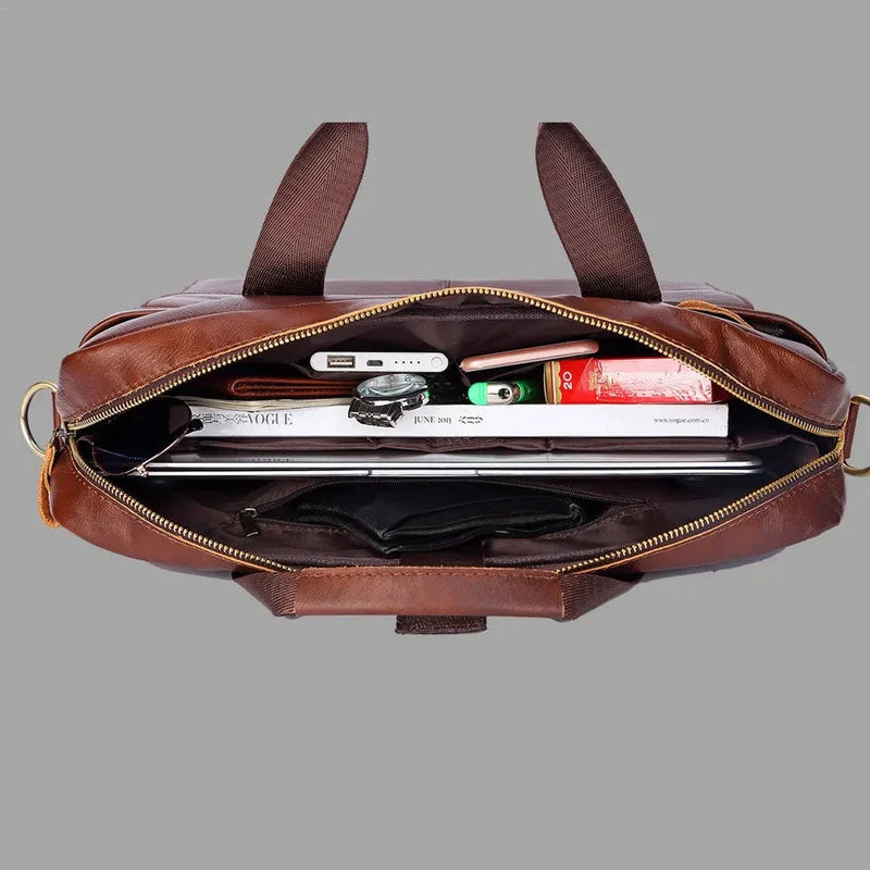 Maleta de Couro Genuíno - Conforto e Estilo para Profissionais