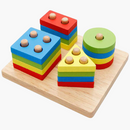 Placa de Encaixe de Madeira - Estímulo à Criatividade e Aprendizado Montessori