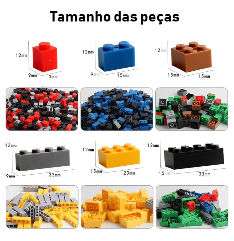 Blocos de Montar Infantil 1000 Peças Estilo Lego