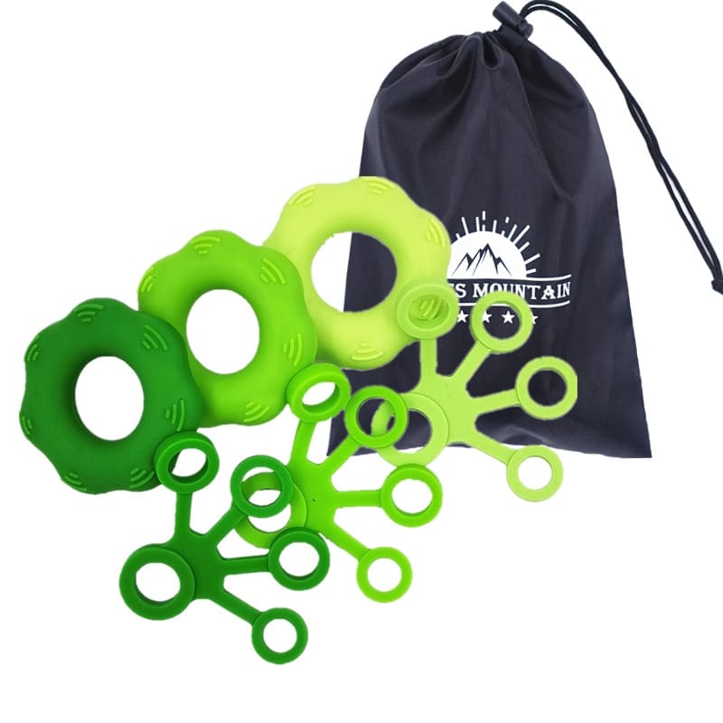 Kit Exercitador de Dedo e Antebraço Silicone Treino Fisioterapia para Mãos