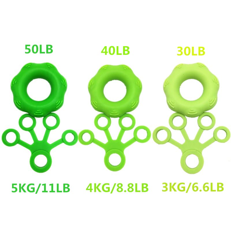 Kit Exercitador de Dedo e Antebraço Silicone Treino Fisioterapia para Mãos