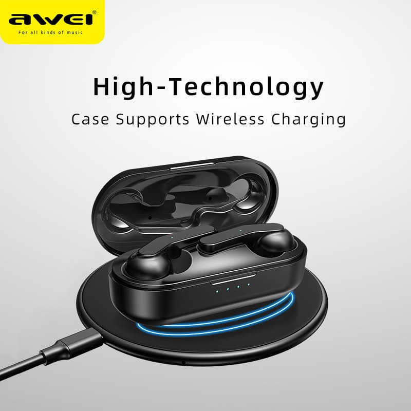 Fone de Ouvido AWEI TWS 5.0 Bluetooth Mic Earbuds Touch Super Bass