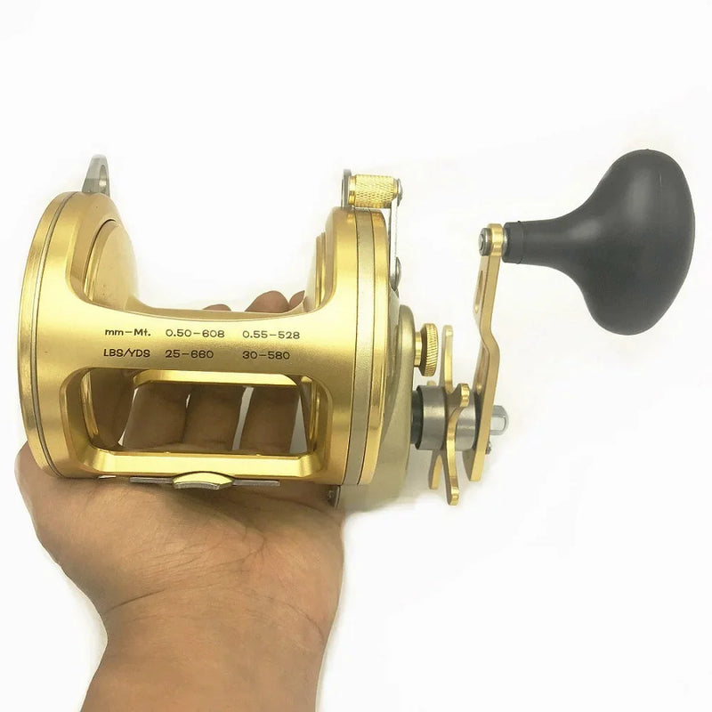 Carretilha de Pesca Marítima ACT351 - Força de Drag 20kg e Recolhimento ágil 4.1:1 para Capturas Incríveis à Mão Direita