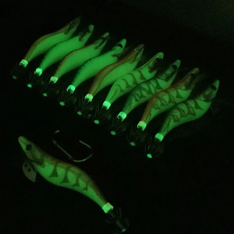 Kit de Iscas Luminosas para Squid Jig com Anzol e Chumbada - 10 Peças para Capturas Incríveis
