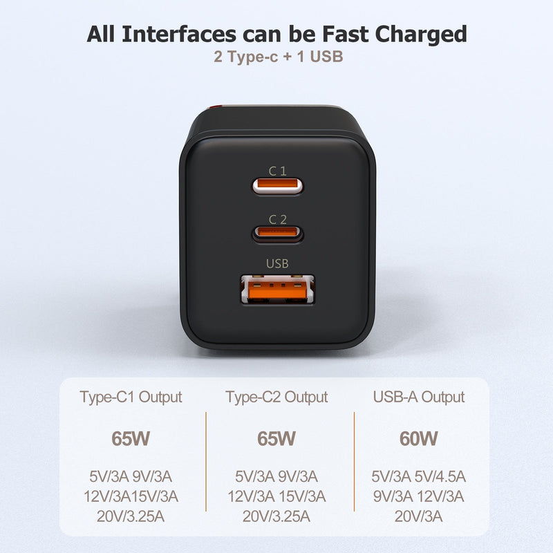 Carregador Portátil Wewatch 65W Pequeno Bivolt GaN Turbo